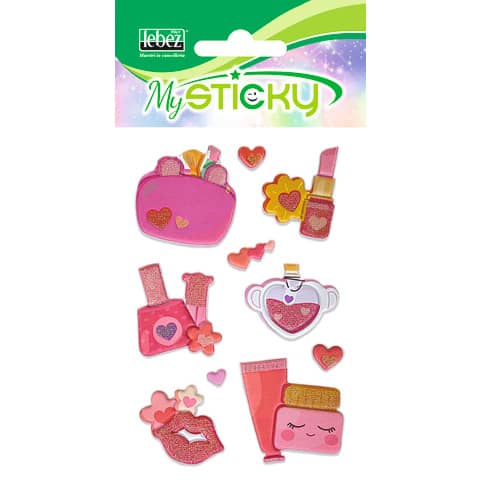 Espositore da banco 48 Stickers gommati Lebez Fantasy 6 soggetti assortiti A913
